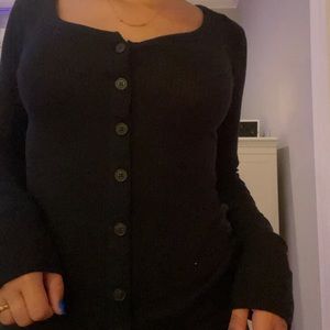 Black Abercrombie and Fitch sweater.